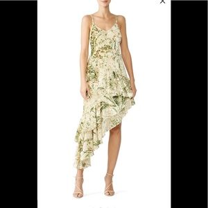 Hemant & Nandita emerald multi floral  high to low dress